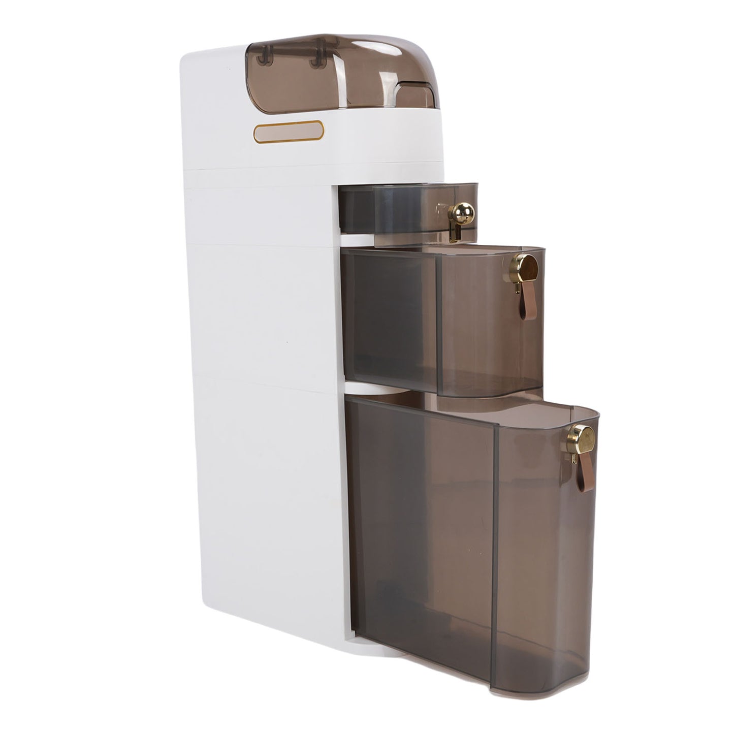 Bathroom Storage Cabinet PP PC Narrow Slim Organizer Small Corner Cabinet With 4 Wheels For Toilet Paper Kitchen Laundry 4 Layer