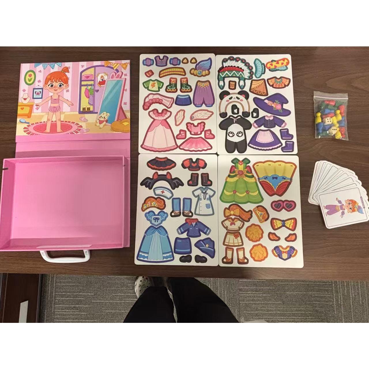 Princess Dress-Up Puzzle Toy Portable Magnetic Case With 10 Cards And 29 Puzzle Pieces Educational Dress-Up Toy For Children