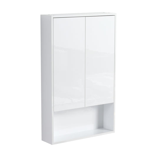 24  Bathroom Wall Cabinet  Soft Close Doors  Float Mounting Design Glossy White  KD- Packing