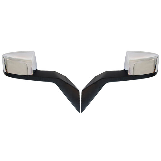 Chrome Hood Mirrors LH&RH Pair For Volvo VNL 2004-2017 With Turn Signal Lights