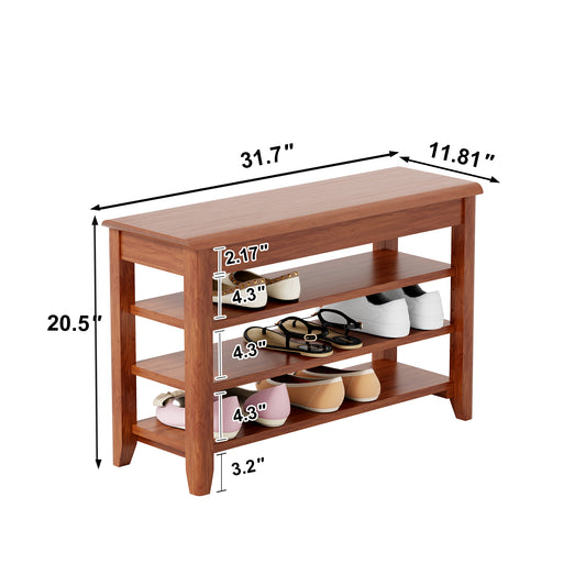 Adjustable Shoe-changing Bench, Storage Bench, Hidden Storage. With A Load-bearing Capacity Of Up To 550 Pounds, Suitable For Bedrooms And Corridors. 100 Solid Wood.