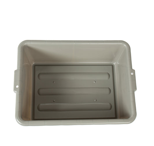 6-Pack 20  X 15  X 7  9 Gallon Meat Lug, Commercial Meat Tubs With Lids, Food Grade Plastic Bus Tubs, Heavy Duty Utility Container For Dishwashing, Kitchen Prep, Restaurant Storage, Gray
