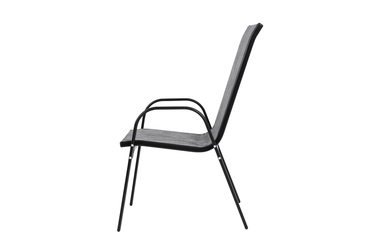 8 Piece Patio Chairs, Outdoor Camping Chairs With Breathable Textilene Fabric, Set Of 2 Garden Chairs With Armrest High Backrest For Garden Patio Pool Beach Yard Space Saving   Grey 8