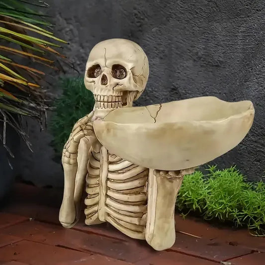 Halloween Skeleton Storage Tray, Skull Halloween Candy Dish Fruit Snack Serving Tray Platter Cupcake Containers Goth Dining Table Centerpiece Halloween Serving Trays And Platters