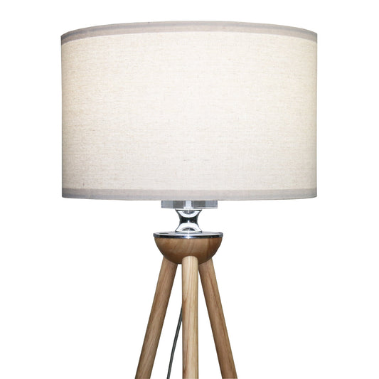 Tall Corner Floor Lamp, Energy Efficient LED Standing Light For Living Room, Bedroom & Office Space Illumination Lirios Three Legged Wooden Strip Floor Lamp - Natural 110V