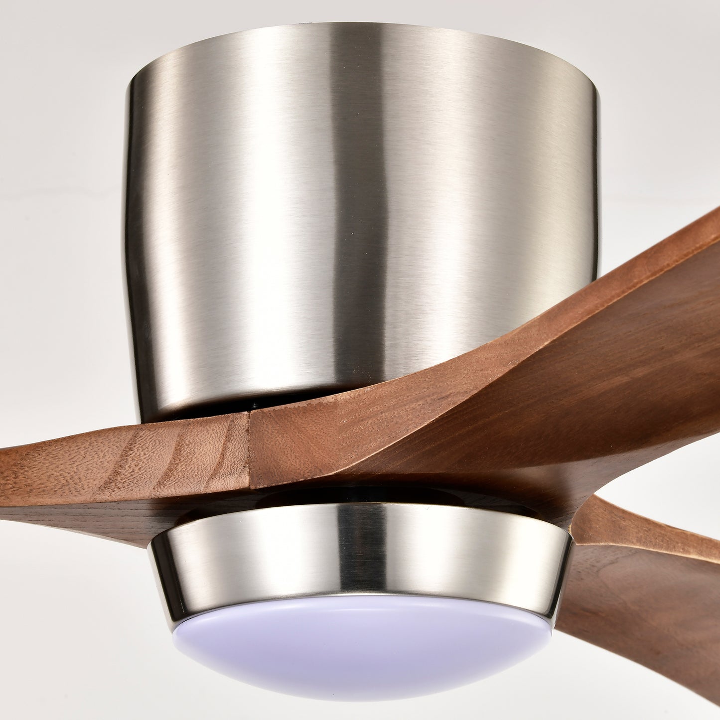Ceiling Fan With Lights Remote Control,Quiet DC Motor 3 Wood Blade Ceiling Fans 6 Speed Levels,Reversible Ceiling Fan, For Patio Living Room, Bedroom, Office,Indoor. Stain Nickel Walnut