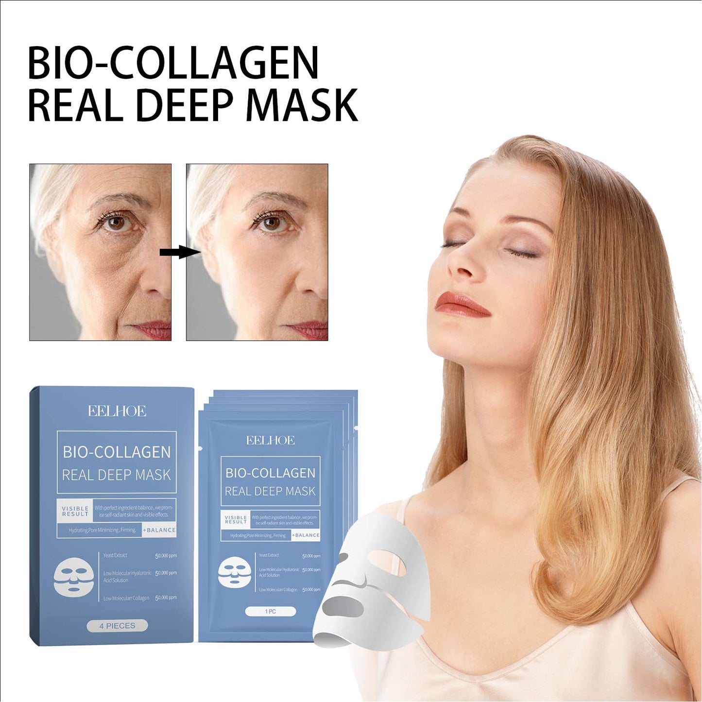 Only Supports Self Pickup With Waybill EELHOE Bio-Collagen Real Deep Mask Hydrating, Pore Minimizing, Firming Balance