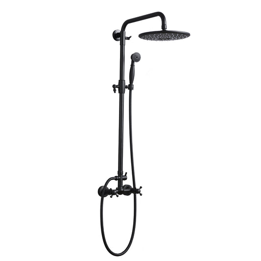 Handshower  Shower Head With Handheld Shower System With 8  Rain Shower HeadRain Shower System Dual Shower Combo  Matte Black