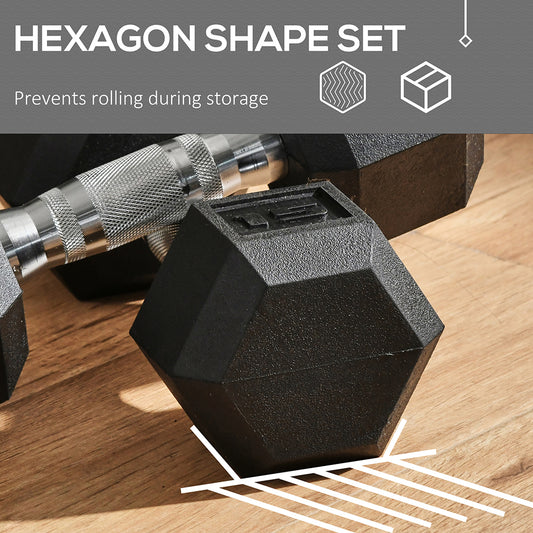Hex Dumbbell Set Of 2, Rubber Weights Exercise Fitness Dumbbell With Non-Slip Handles, Anti-roll, For Bulk Up Your Arms, Shoulders, And Back