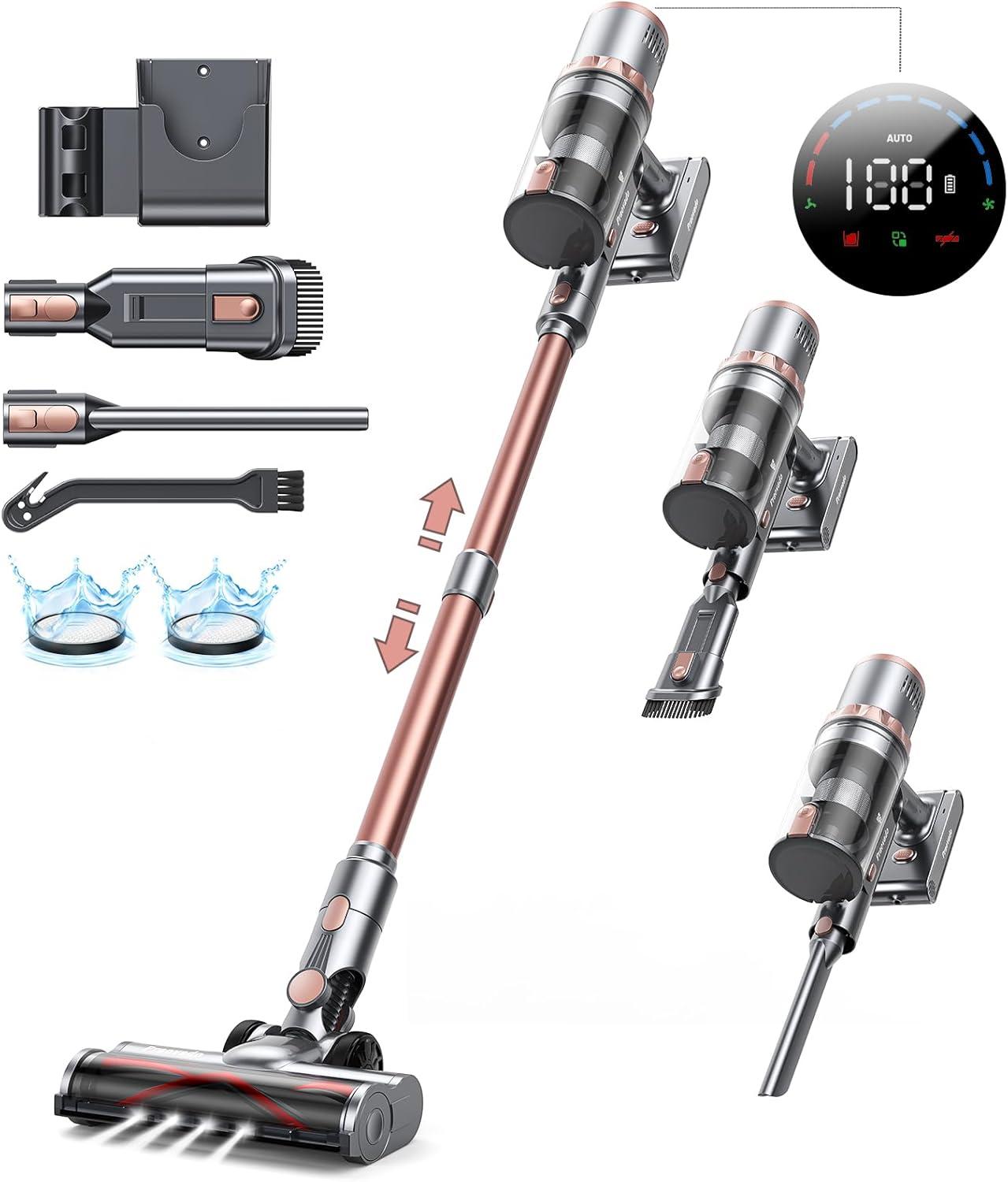 45KPa Strong Suction Power Wireless LED Touch Display 60 Minutes Of Battery Life Home Lightweight Handheld Pet Hair Vacuum Cleaner