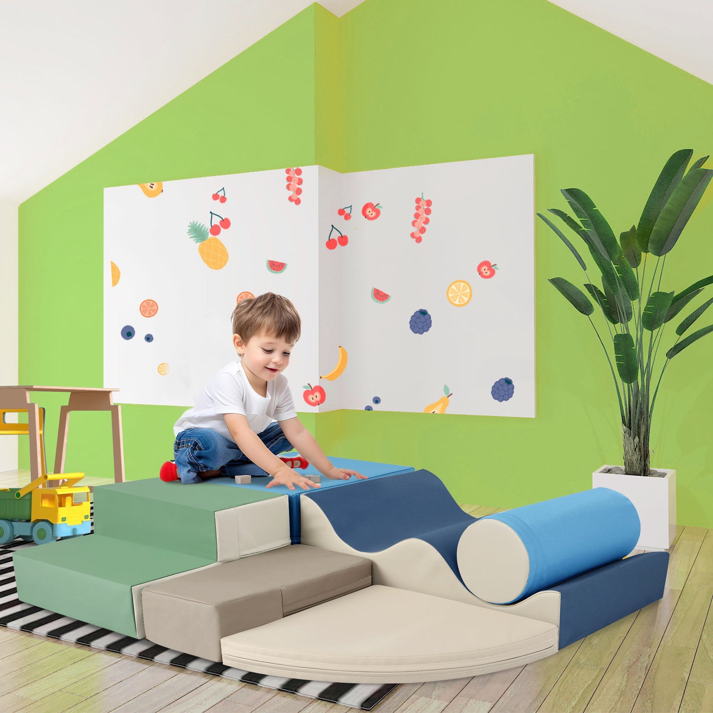 Soft Climb And Crawl Foam Playset 6 In 1, Soft Play Equipment Climb And Crawl Playground For Kids,Kids Crawling And Climbing Indoor Active Play Structure