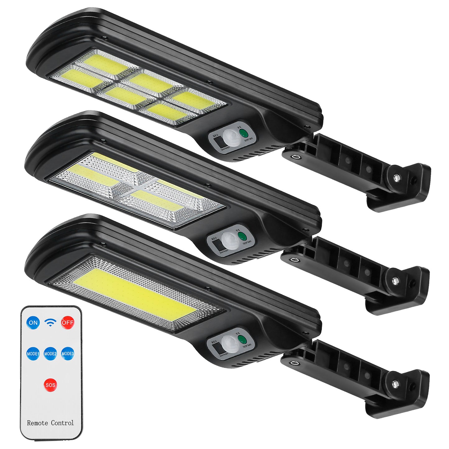1Pc 450W 300W 200W Solar Powered Motion Sensor Wall Lights Outdoor IP65 Waterproof 3 Modes With Remote Control For Street Front Door Deck