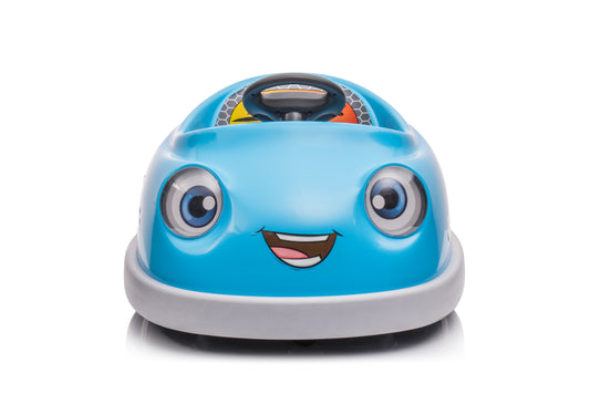 Bumper Car For Kids, 12v Dual Drive 1-6 Years Old Children's Electric Car With Pushrod Dinner Plate USB BT Music Rocking Horse Mode Anti-Collision Bumper Ride On Car