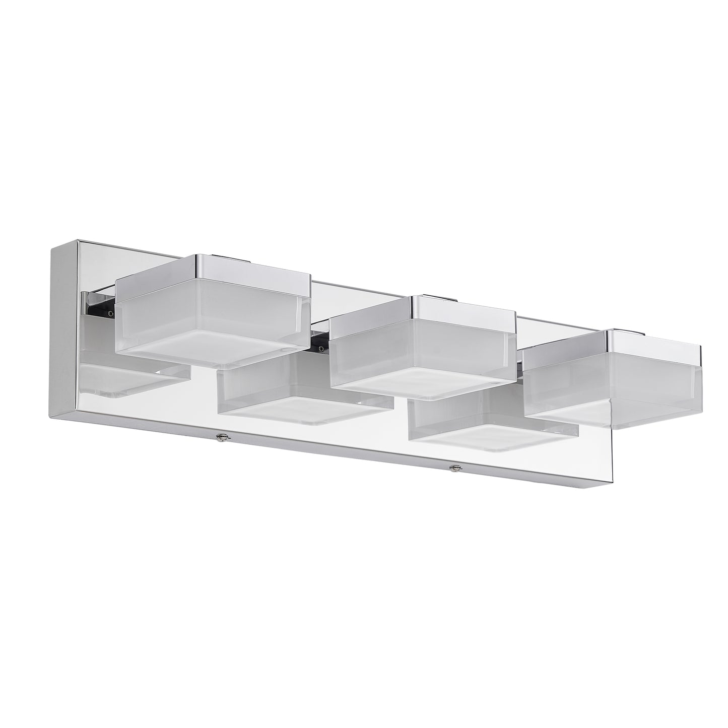 Modern Chrome LED Vanity Light, 3-Lights Wall Sconce For Bathroom And Mirror, Sleek Minimalist Design, Energy-Efficient, Easy To Install