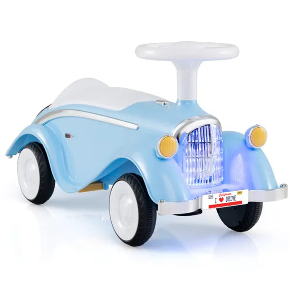 Kids Ride On Sliding Car, Foot-to-Floor Toy With LED Lights & Horn (Blue 19-36 Months)