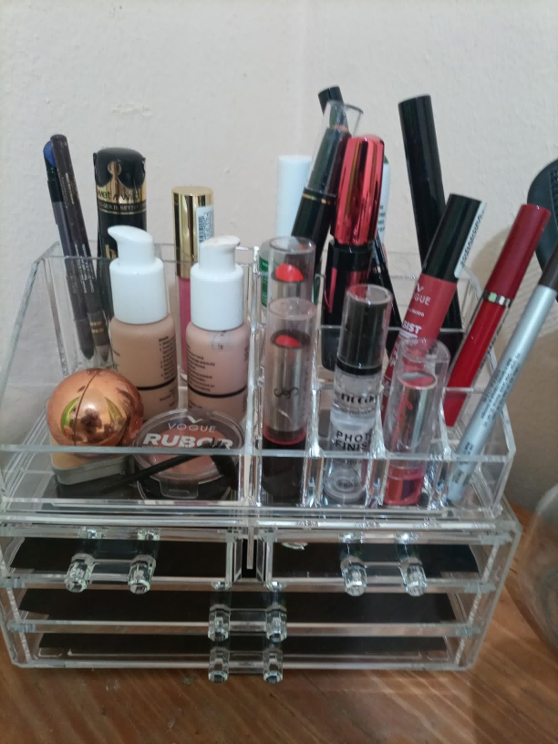 Clear Acrylic Clear Dustproof Makeup Storage, Organizer Drawers Large Skin Care Cosmetic Display Cases For Bathroom Stackable Storage Box With 4 Drawers For Vanity