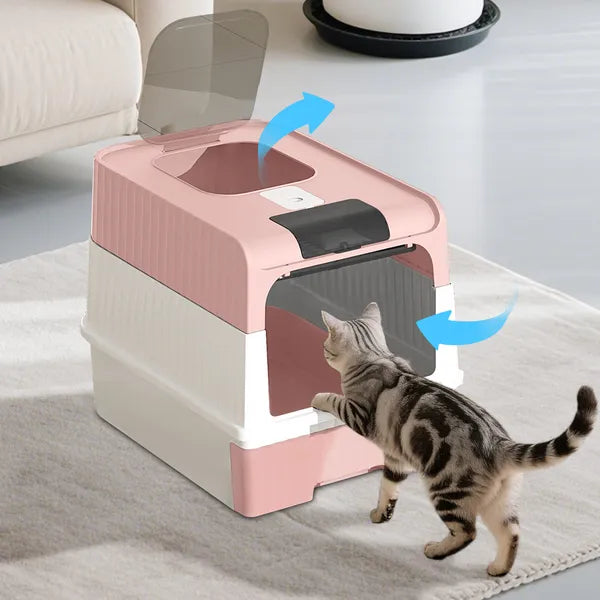 PinkMagic Cube Intelligent Cat Litter Box - Free Hands, Enjoy Pure Life & Automatic Cleaning, Silent Design, Preferred For Multi Cat Families