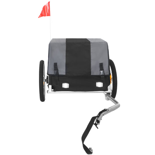 Heavy- Duty Bike Cargo Trailer With Removable Waterproof Cover  - 88 Lbs Capacity  16  All- Terrain Wheels & Foldable Design For Camping  Groceries  Gray Black