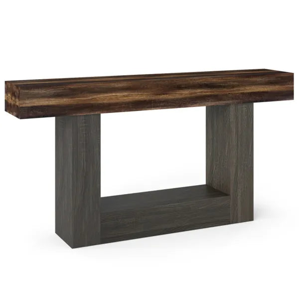 63" Long Narrow Entryway Table With Anti-Tip Safety, Farmhouse Sofa Console Table With 2-Tier Storage For Living Room Hallway Foyer