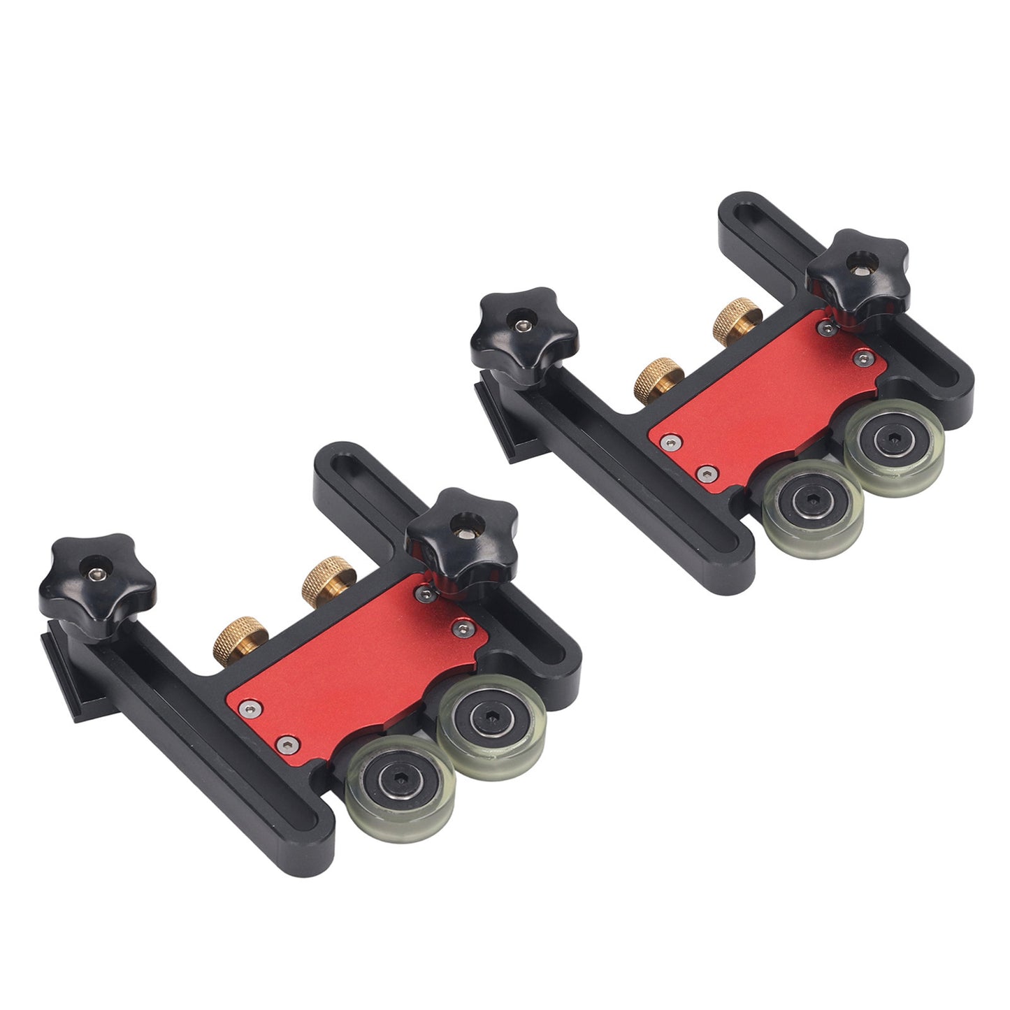 2Pcs Table Saw Feeder Aluminum Alloy 5mm Stroke Double Wheel Bearing Roller Featherboard For Woodworking Projects