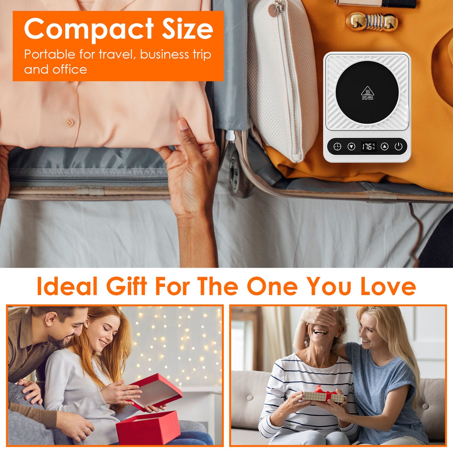3 Colors Options -- 1Pc Desktop Electric Mug Warmer Auto Shut Off Timer Setting 6 Temperature Levels Cup Warmer For Milk Tea Cup Heating Plate