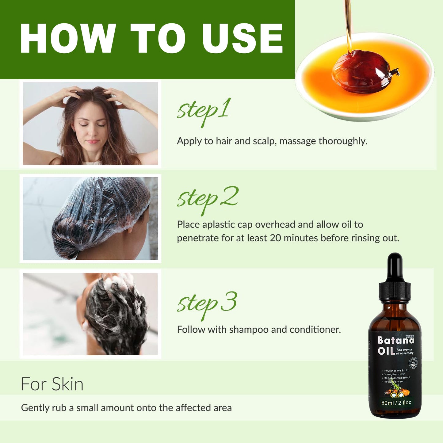 Only Supports Self Pickup With Waybill Amococo Batana Oil With Rosemary Cold Pressed Natural Hair Growth Oil, Nourishes Scalp, Repairs Damaged Hair, Reduces Split Ends, Boosts Hair Thickness &