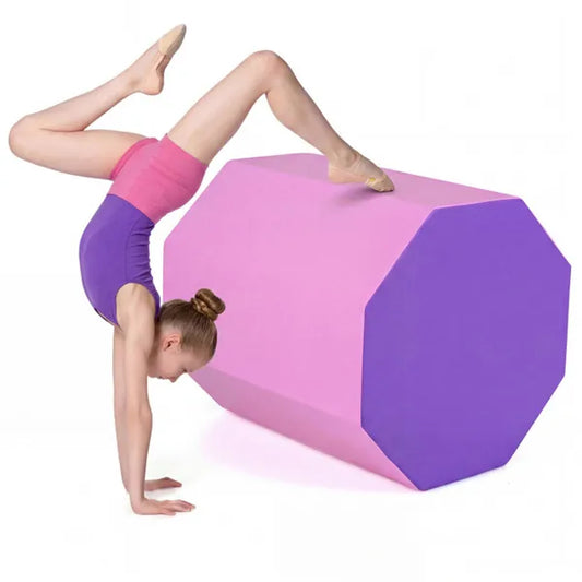 Octagon Tumbling Mat, Gymnastics Training Mat For Backbends Somersaults, Pink & Purple Artificial Leather Foam Mat