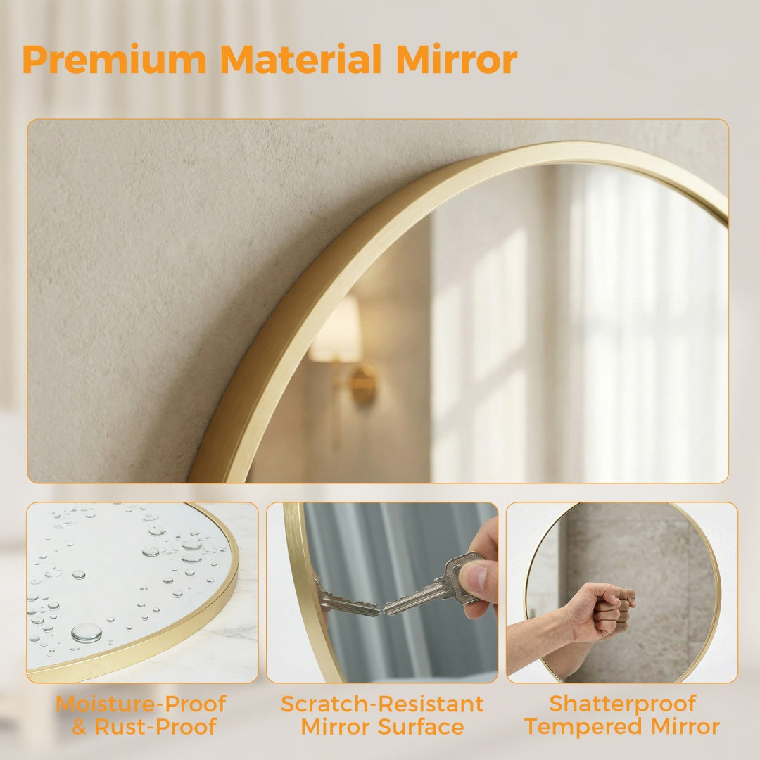 Round Wall Mirror, Bathroom Mirrors For Over Sink, Circle Mirror For Bathroom, Entryway, Bedroom, Vanity
