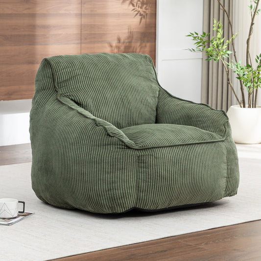 Giant Bean Bag Chair Sofa For ADults Teens, Comfy Corduroy Large Bean Bag Chairs With Armrests For Bedroom Living Room, A Dult BeanBag Lazy Sofa Couch Chairs With Filler Included