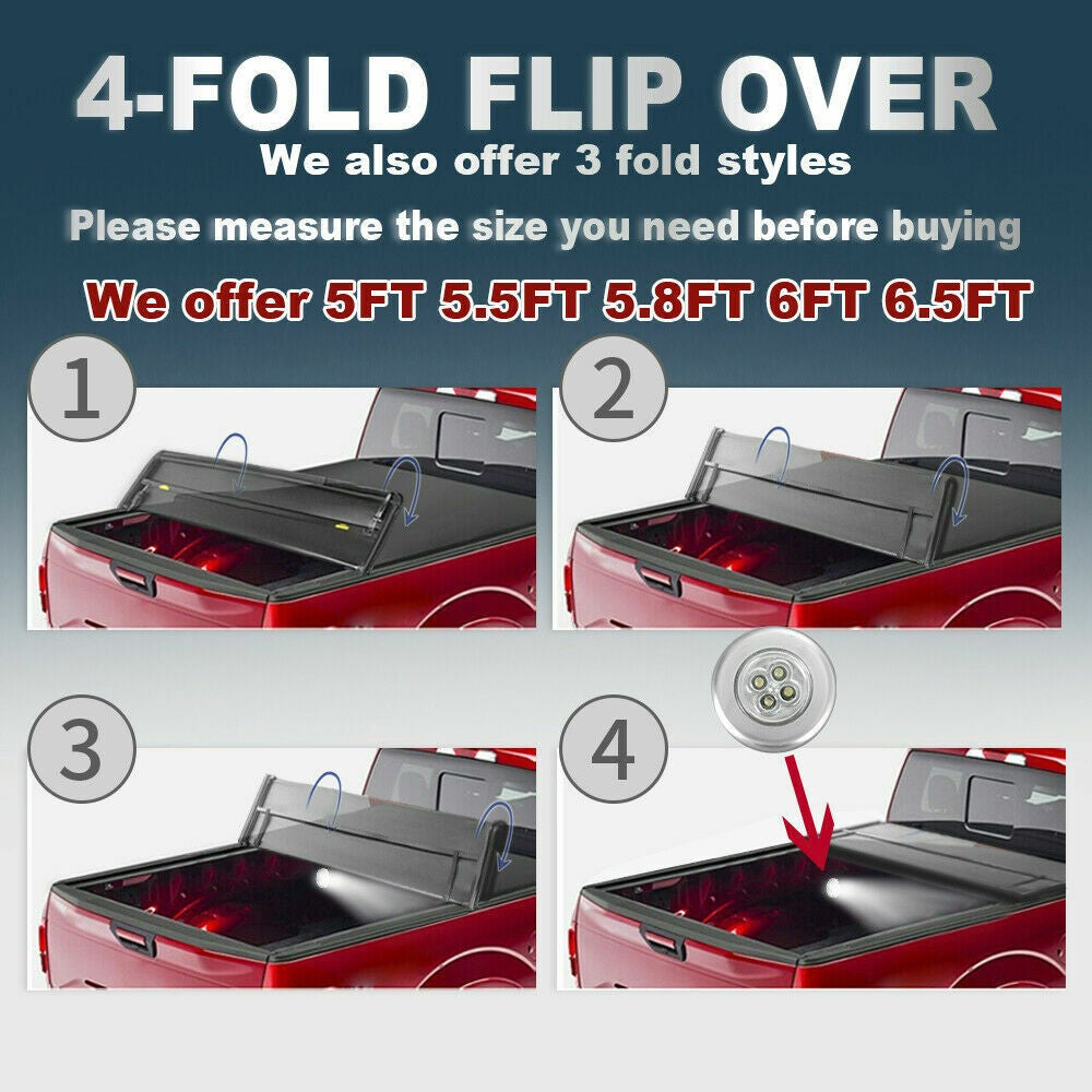 Tonneau Cover 6.5FT 4-FOLD Truck BedWaterproof---A86364-2011M32102J1011