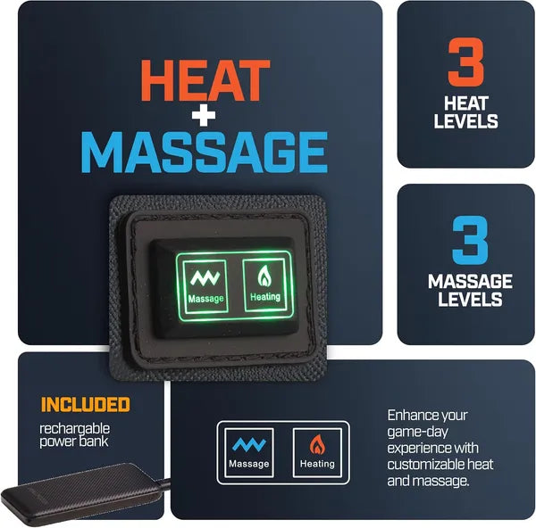 Alpcour Heated Massage Reclining Stadium Seat With Back Support For Bleachers