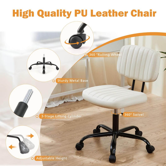 Adjustable Height 360degrees Rolling Swivel Computer Task Chair Without Arm