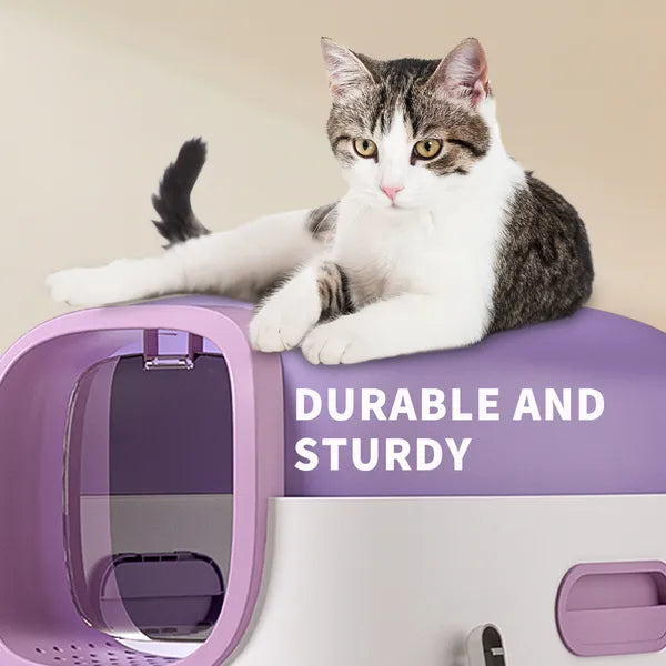 E Classic Purple Cat Litter Box - Simple And Practical, Large Space, High Cost Effective Choice