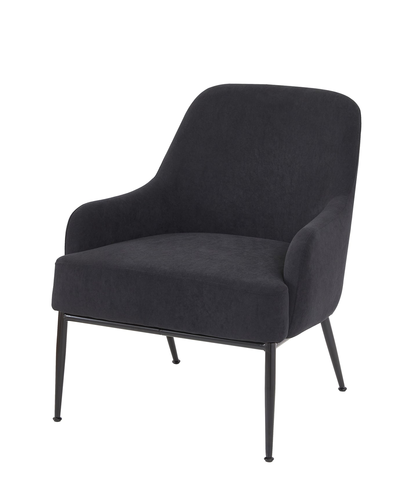 Black Velvet Accent Chair, Modern Upholstered Armchair With Metal Legs, Comfy Side Chair For Living Room Bedroom