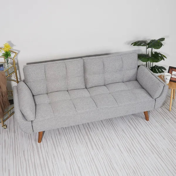 75' Flared Arm Convertible Sleeper Sofa-light Gray