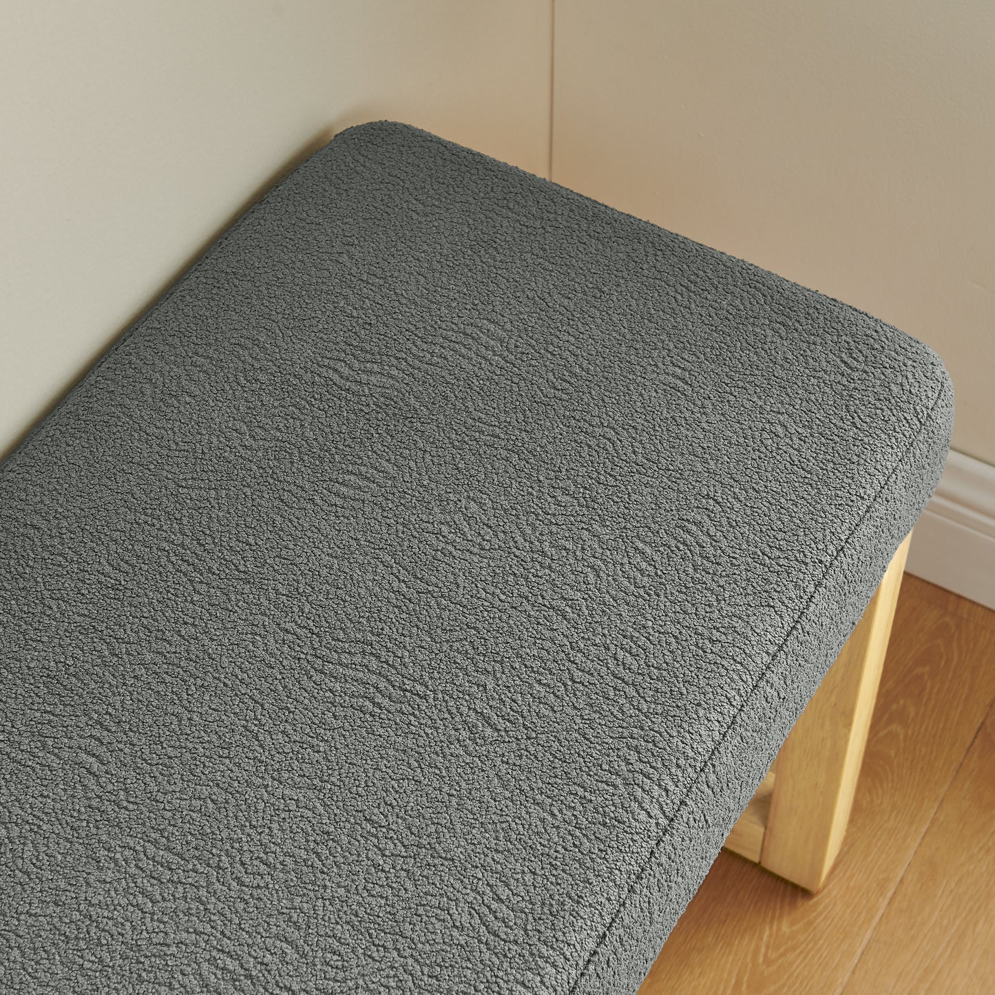 Shoe-changing Bench, A Shoe-changing Bench With A Wooden Frame And A Soft Cushioned Seat, Can Be Placed Freely And Is Suitable For Small Spaces Without Taking Up Much Space -Dark Gray