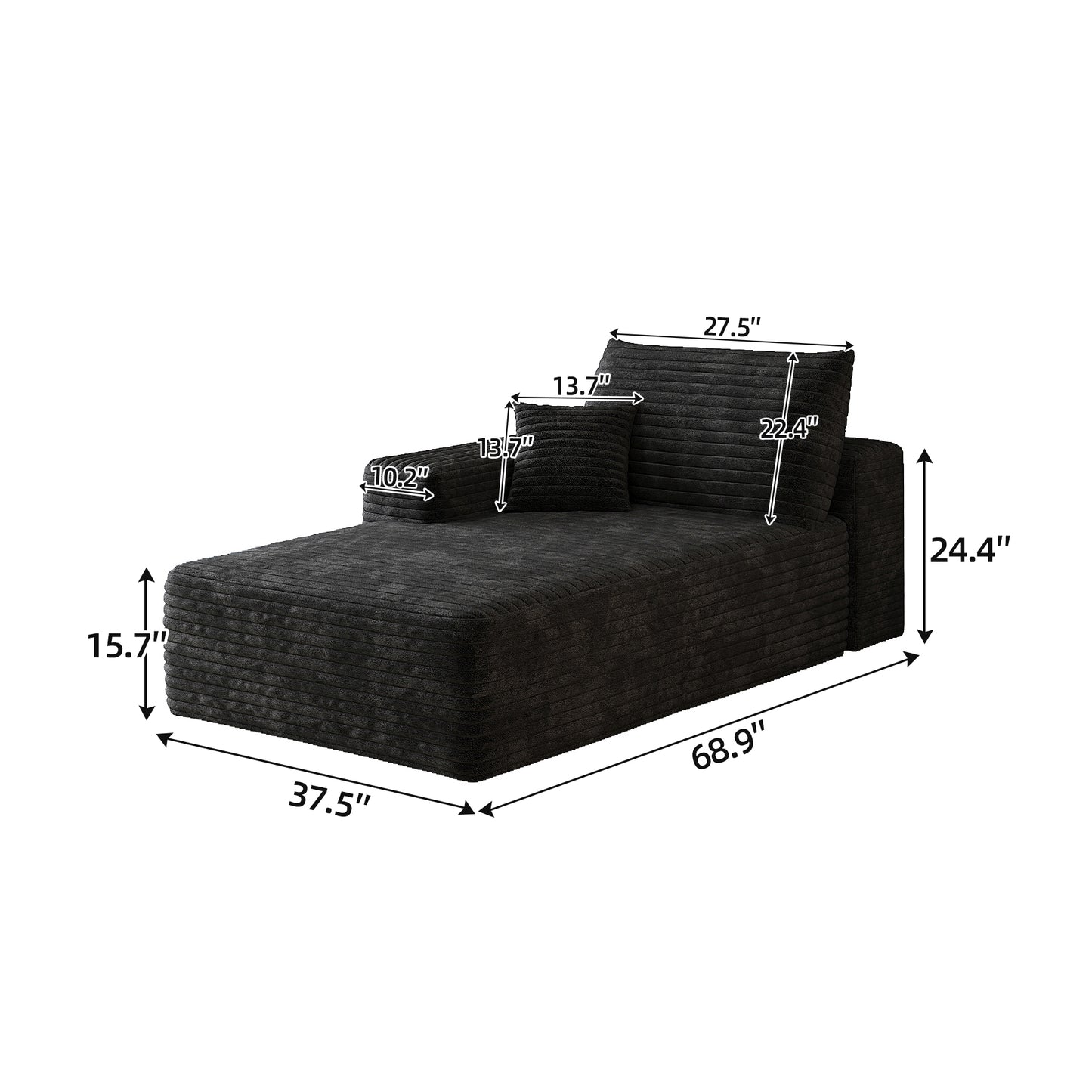 Y159-SOFA-LEFT-SLEEPER-BLACK