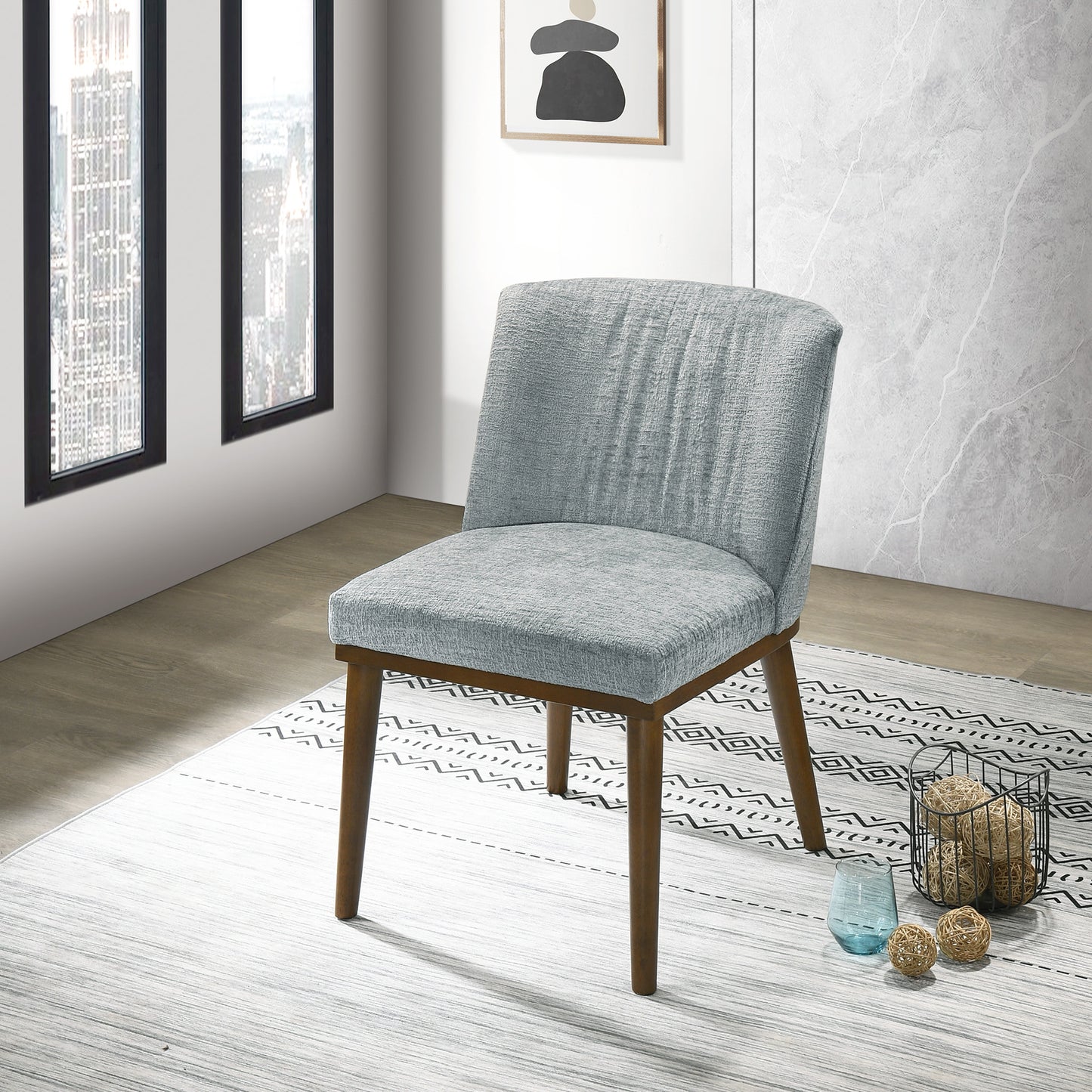 Daley Grey Fabric Dining Chair   Set Of 2