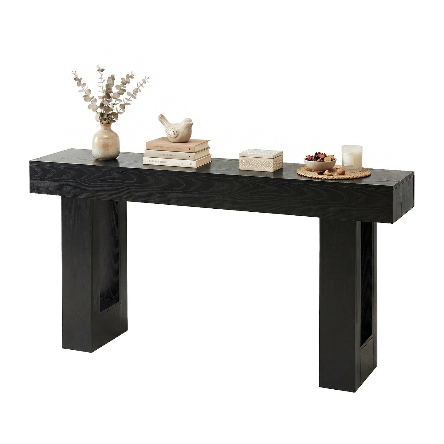 63-inch Narrow Combination Table, Sturdy Wooden Entry Table, With A Tabletop Thickness Of 5.9 Inches And A Load-bearing Capacity Of 155 Pounds.