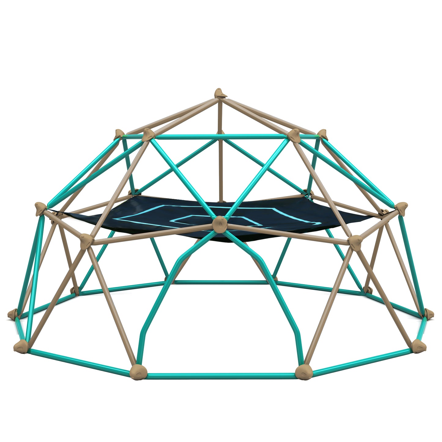 12ft Geometric Dome Climber Play Center, Kids Climbing Dome Tower With Hammock, Rust & UV Resistant Steel Supporting 10 0 0 LBS