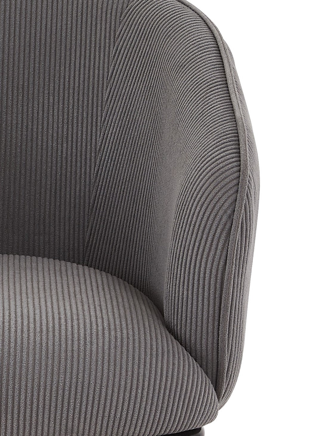 Modern Corduroy Accent Chair, Upholstered Armchair With Metal Legs, Mid-Century Barrel Chair For Living Room Bedroom, Easy Assembly