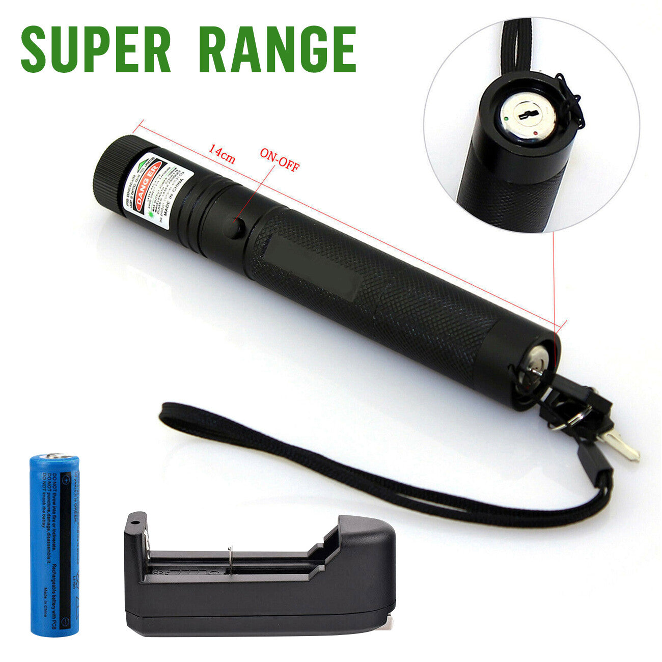 Green Laser Pointer Pen Light 9900Mile Strong Visible Beam Lazer AAA Torch 532nm USB Rechargeable Flashlight