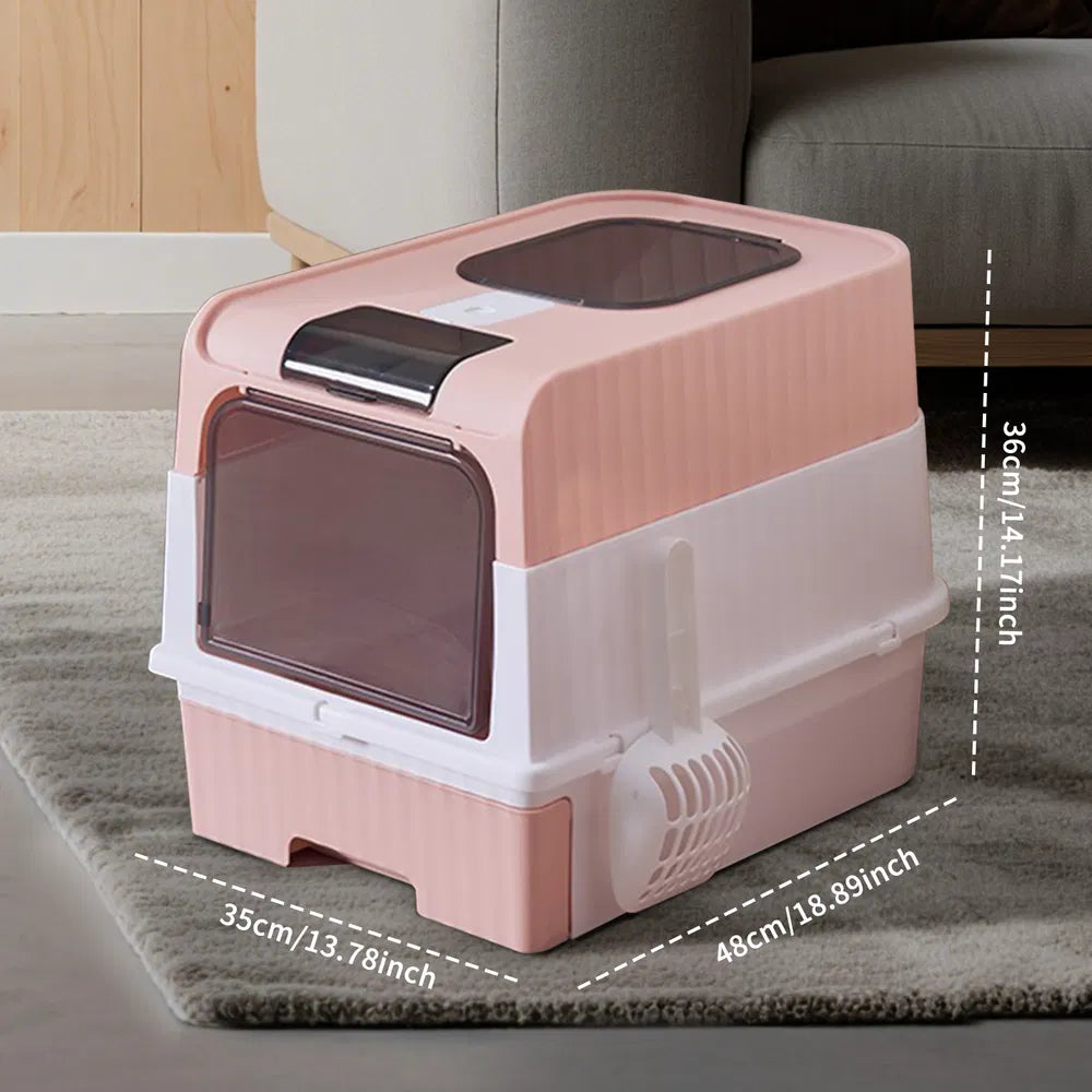 PinkMagic Cube Intelligent Cat Litter Box - Free Hands, Enjoy Pure Life & Automatic Cleaning, Silent Design, Preferred For Multi Cat Families
