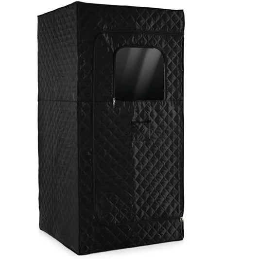 Extra-Large Home Sauna Tent With Foldable Chair - 220lbs Capacity, 360° All-Round Steam, Tool-Free Setup-Black