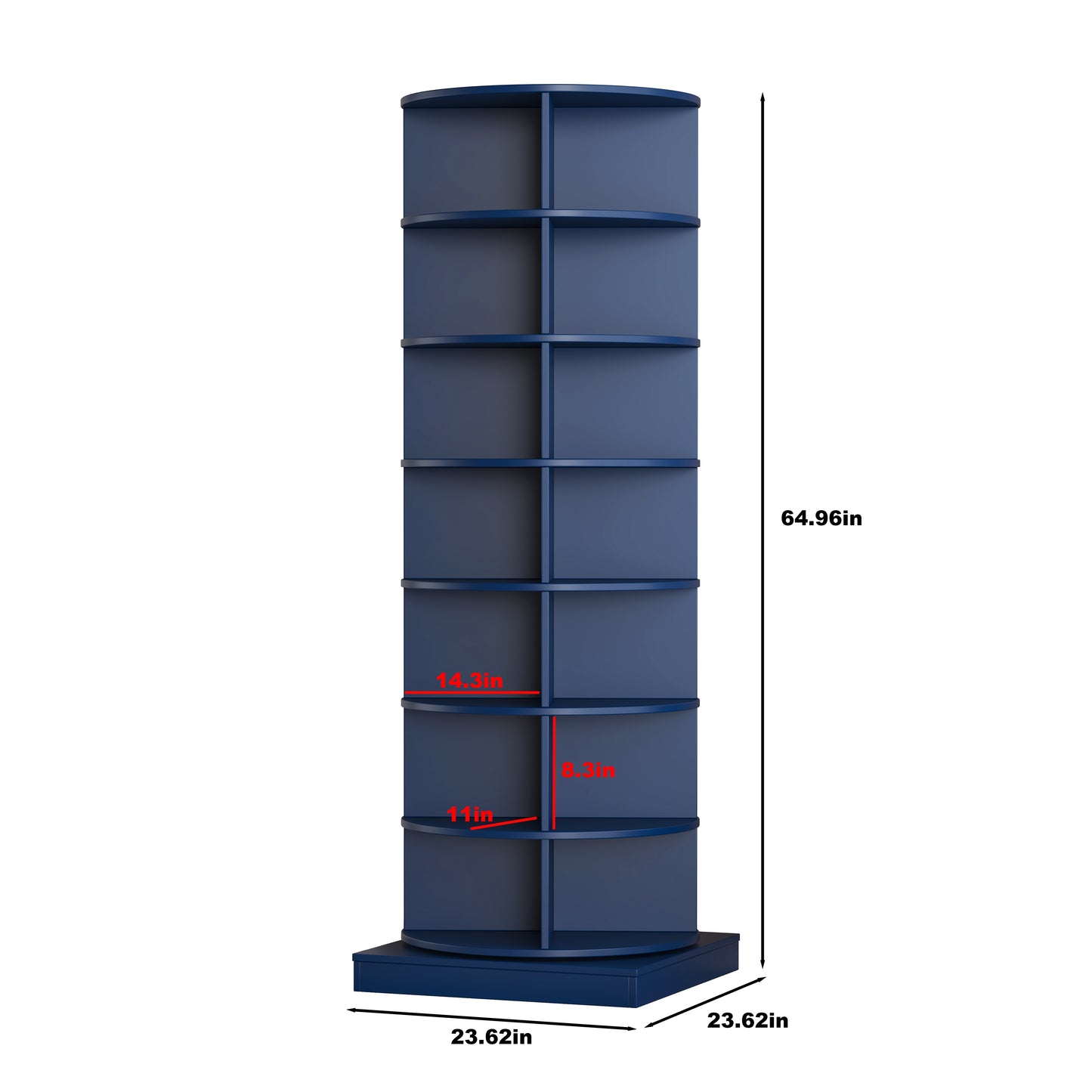 Blue 360 Rotating Shoe Cabinet 7 Layers