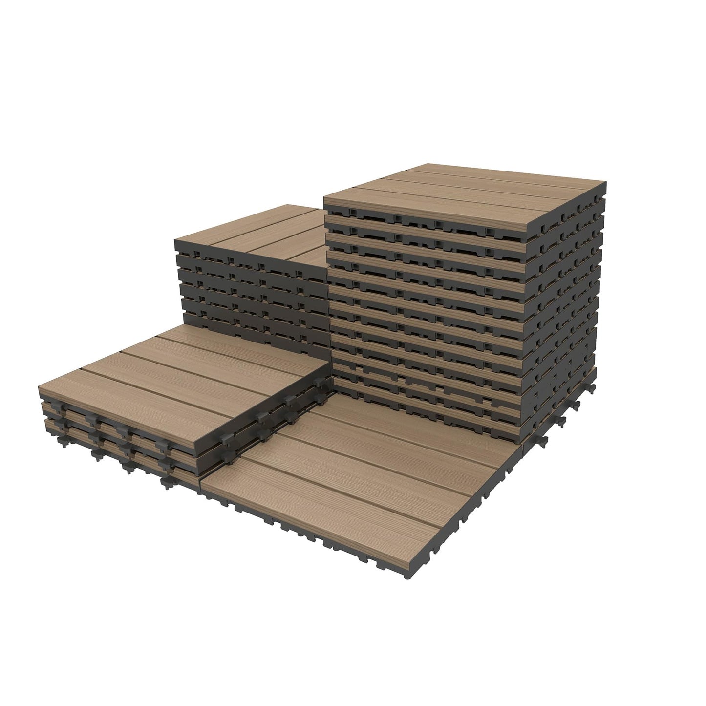 27 Pcs Interlocking Deck Tiles, 12   X 12   HDPE Outdoor Flooring, Patio Flooring Outdoor Waterproof, Deck Tiles Outdoor Waterproof For Deck Garden Poolside, All Weather Use -Dark Brown