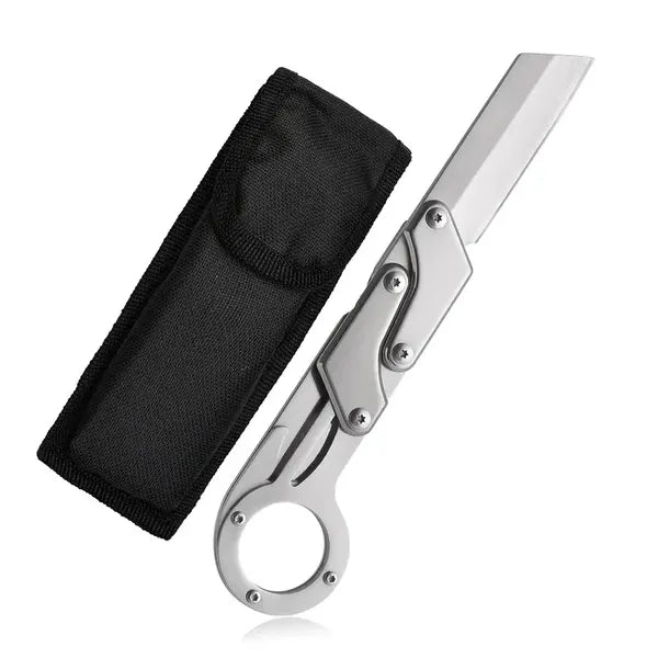 Stainless Steel Compact Folding Knife - Lightweight, Sharp Blade, Two-handed Grip, Durable Design For Outdoor Survival And Tactical Use - The Perfect Gift For Men