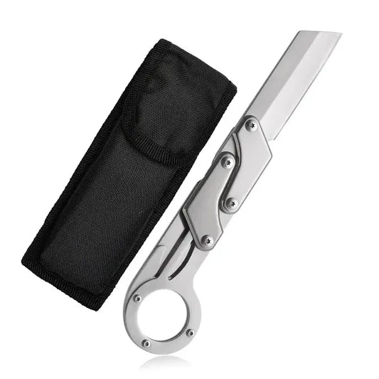 Stainless Steel Compact Folding Knife - Lightweight, Sharp Blade, Two-handed Grip, Durable Design For Outdoor Survival And Tactical Use - The Perfect Gift For Men