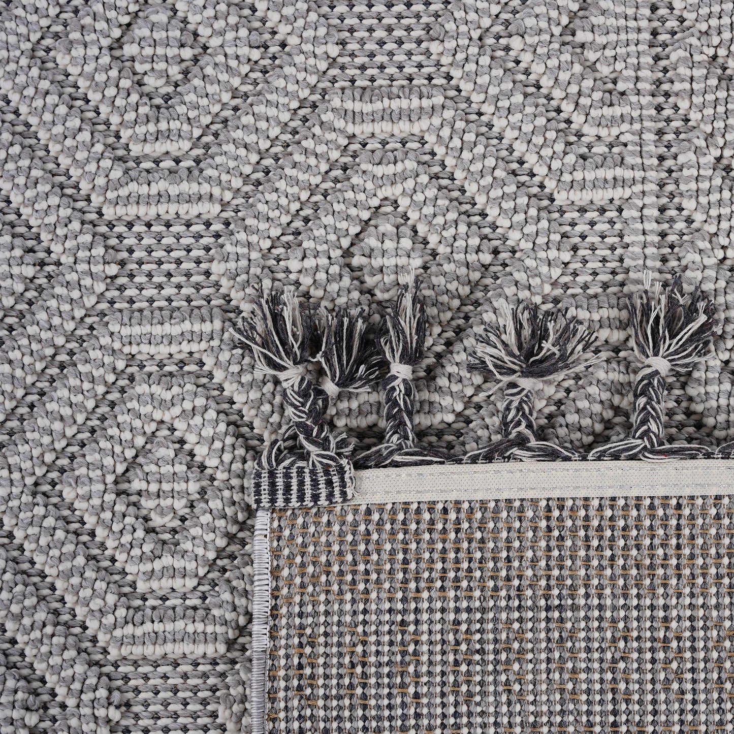 Guros 2X8 White  Geometric Indoor  Outdoor Runner Rug
