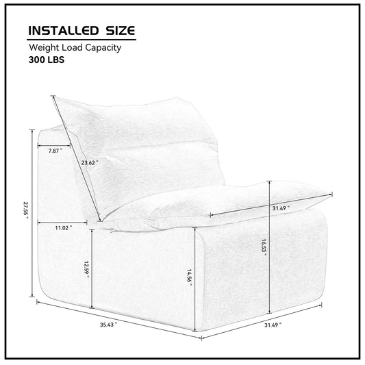 Single Chair Sofa Lounge Chair With Backrest Fully Compressed Sofa Suitable For Living Room, Bedroom, Polyester,GREEN